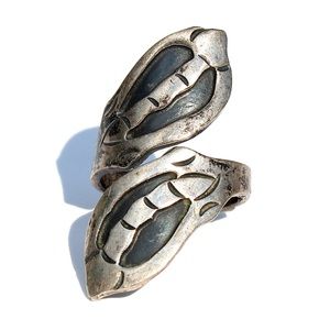Vintage Taxco Sterling Silver Bone Wrap Ring
